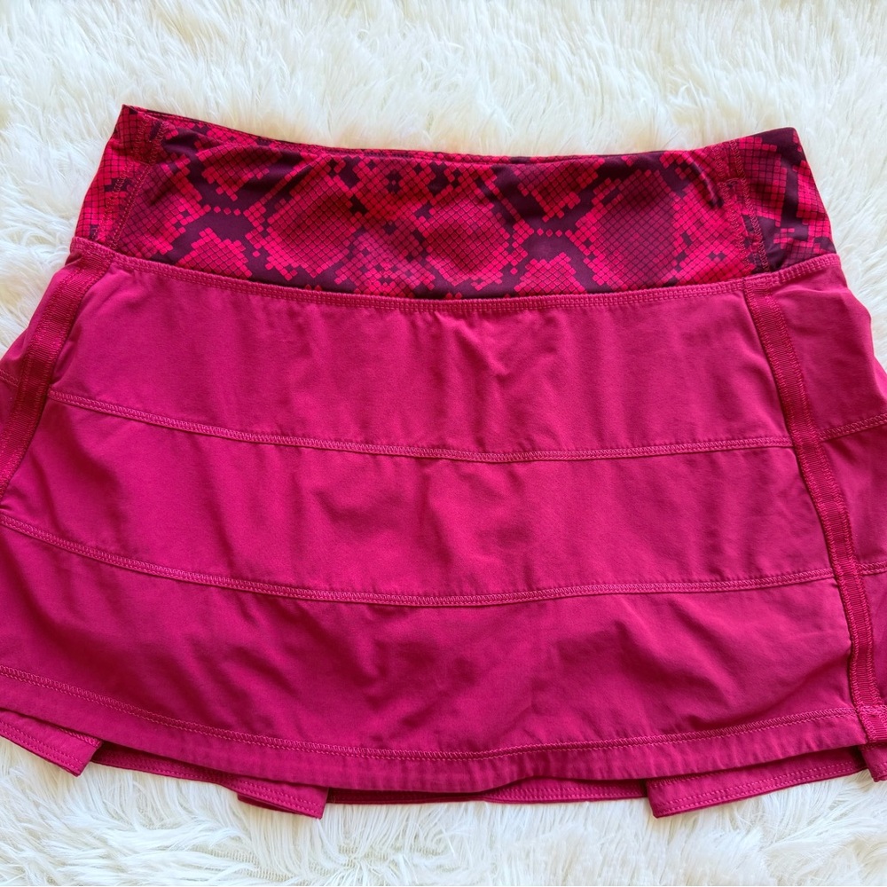 lululemon athletica red Skirt with Patterned Waistband
